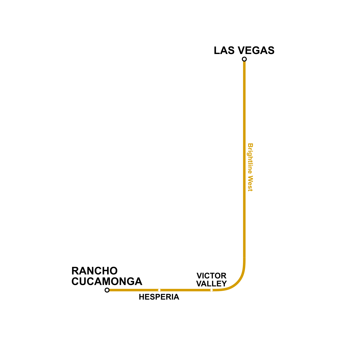 Simplified Map of California HIgh Speed Rail and Brightline West