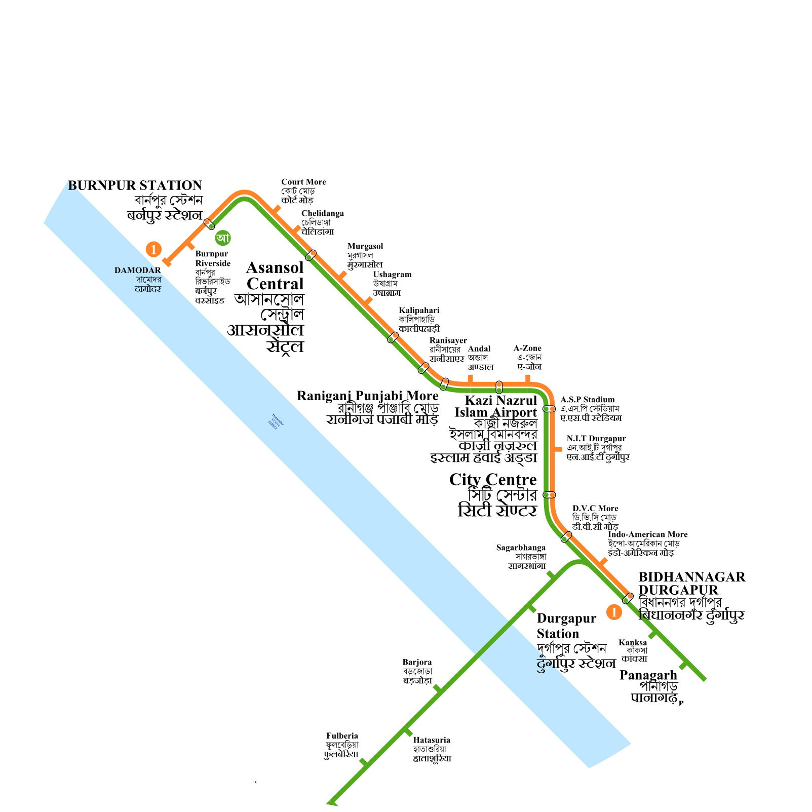 Asansol Durgapur Metro Label