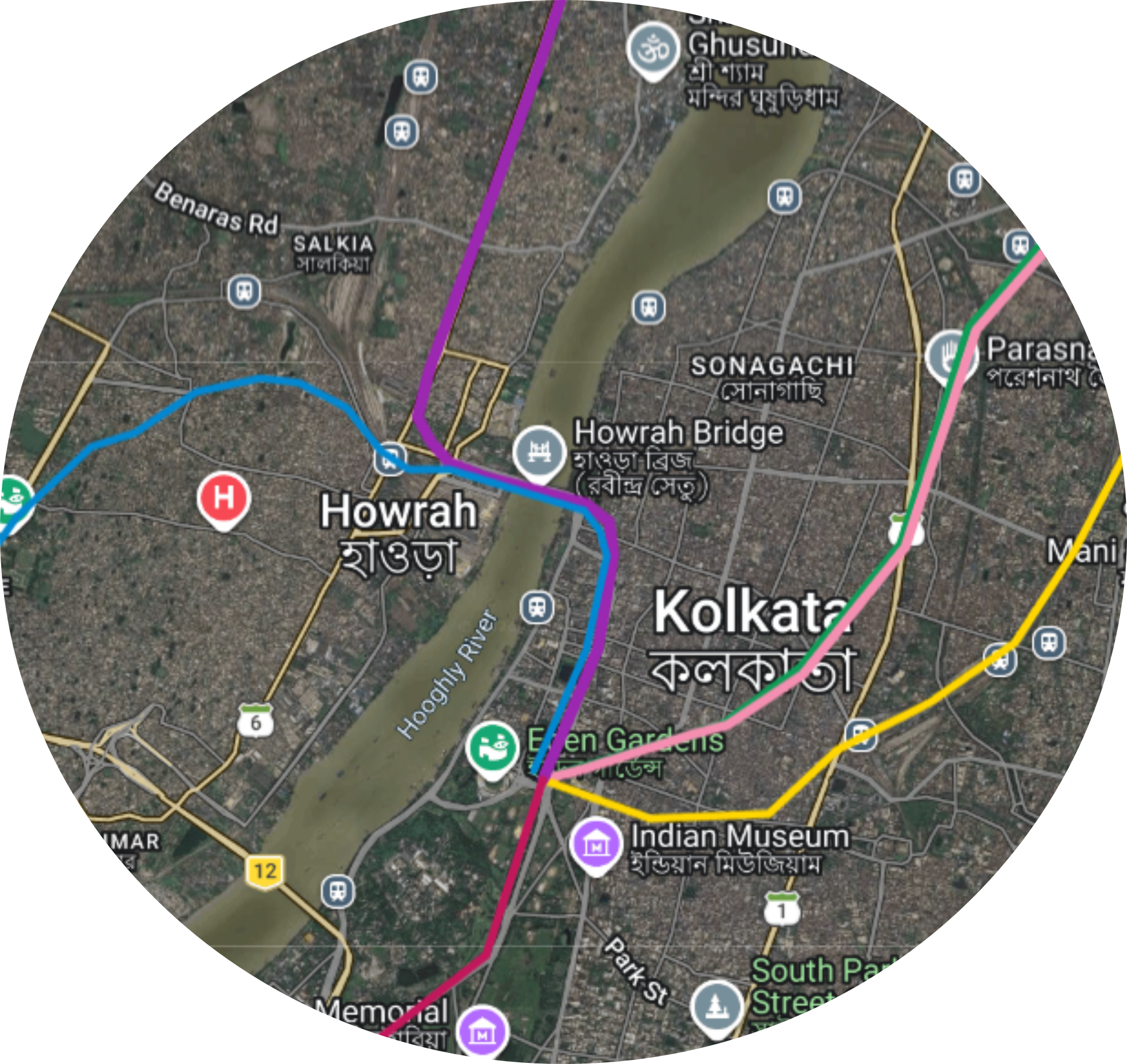 Pune Metro Geographical Route Map